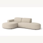 Olio Autentico Sofa narożna w kształcie litery L Tkanina Raven 24